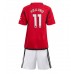 Manchester United Rasmus Hojlund #11 Hjemmedraktsett Barn 2023-24 Kortermet (+ Korte bukser)